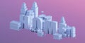 3d render of a mini city, typography 3d of the name home