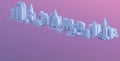 3d render of a mini city, typography 3d of the name istambul