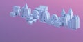 3d render of a mini city, typography 3d of the name Karachi