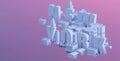 3d render of a mini city, typography 3d of the name new york