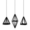 3d render minimal isolated hanging decorative black elements illustration Royalty Free Stock Photo