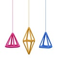 3d render minimal isolated hanging decorative elements illustration Royalty Free Stock Photo