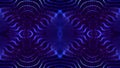 3d render. Mirror structure. Blue motion design background with symmetrical pattern. Abstract sci-fi bg with glow