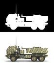 3d render mlrs himars High Mobility Artillery Rocket System land leases for ukraine on white with alpha Royalty Free Stock Photo