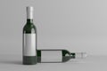 3d render mockup bottles of wine, champagne with an empty label with a place for design