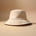 Beige Bucket Hat 3d Mockup With Solarization Effect