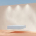 3D render of modern advertisement background with floating podium, soft studio lighting, subtle shadows, pastel gradient tones, Royalty Free Stock Photo