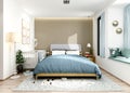 3d render bedroom and baby bed Royalty Free Stock Photo