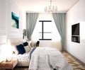 3d render of modern bedroom Royalty Free Stock Photo