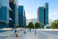 3d render of modern glass buildings Royalty Free Stock Photo