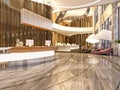 3d render of modern hotel reception