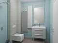 3D render modern interior of bathroom