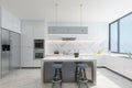 3d render modern kitchen Royalty Free Stock Photo
