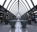 3d render of library interior Royalty Free Stock Photo