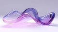 3d render, modern minimal wallpaper with wavy violet glass element isolated on white background, Generative AI Royalty Free Stock Photo
