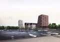 3D render - modern multistory buildings