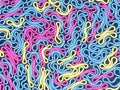3d render modern pattern flexible elastic rounded objects. Abstract illustration