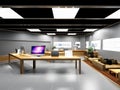 3d render of computer shop