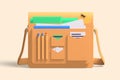 3d render modern toolbox documents icon for work equipment, paperwork.