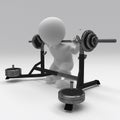 3D a Morph Man exercising with gym weights