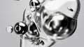 3d render motion design pattern metaverse monochrome gray white abstract art object metaball metaspheres in glass water