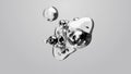 3d render motion design wallpaper animation business presentation monochrome grey white metaball gray liquid water soapy