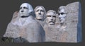 Mount Rushmore Monument 3D render Royalty Free Stock Photo