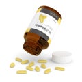 3d render of multivitamin bottle with pills Royalty Free Stock Photo