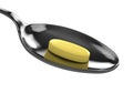 3d render of multivitamin pill on spoon Royalty Free Stock Photo