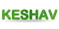 3D render of the name "Keshav" from green grass letters on a white background
