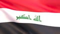 3D render - the national flag of Iraq fluttering in the wind