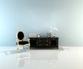 3d render of neo classic armchair Royalty Free Stock Photo