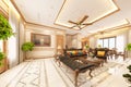 3d render of neo classic home interior