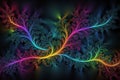 3d render neon abstract fractal art