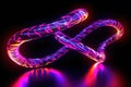 3d render of neon illuminated dna strand