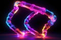 3d render of neon illuminated dna strand Royalty Free Stock Photo