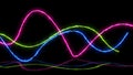 3d render neon light laser show. impulse, chart, ultraviolet spectrum, pulse power lines, quantum energy, pink blue violet glowing