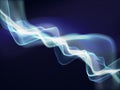 3D network data abstract background with flowing particles