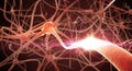 3D render of Neurons Network. Royalty Free Stock Photo