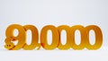 900000 or nine hundred thousand dollars isolated on white background Royalty Free Stock Photo