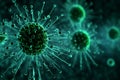 3D render Nipah virus in a digital binary background Royalty Free Stock Photo