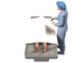 3d render of nurse and dead body in morgue Royalty Free Stock Photo