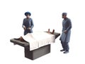 3d render of nurse and dead body in morgue Royalty Free Stock Photo