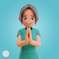 3d rendered nurse greeting in the hospital gown uniform