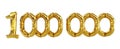 one million followers thank you Gold balloons, one million gold number balloons