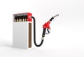 3D Render Opened Blank matchbox Mockup with fuel pump nozzle isolated on Color Background Royalty Free Stock Photo