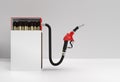 3D Render Opened Blank matchbox Mockup with fuel pump nozzle isolated on Color Background Royalty Free Stock Photo
