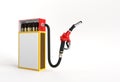 3D Render Opened Blank matchbox Mockup with fuel pump nozzle isolated on Color Background Royalty Free Stock Photo