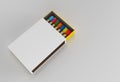 3D Render Opened Blank matchbox Mockup isolated on Color Background