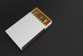 3D Render Opened Blank matchbox Mockup isolated on Color Background